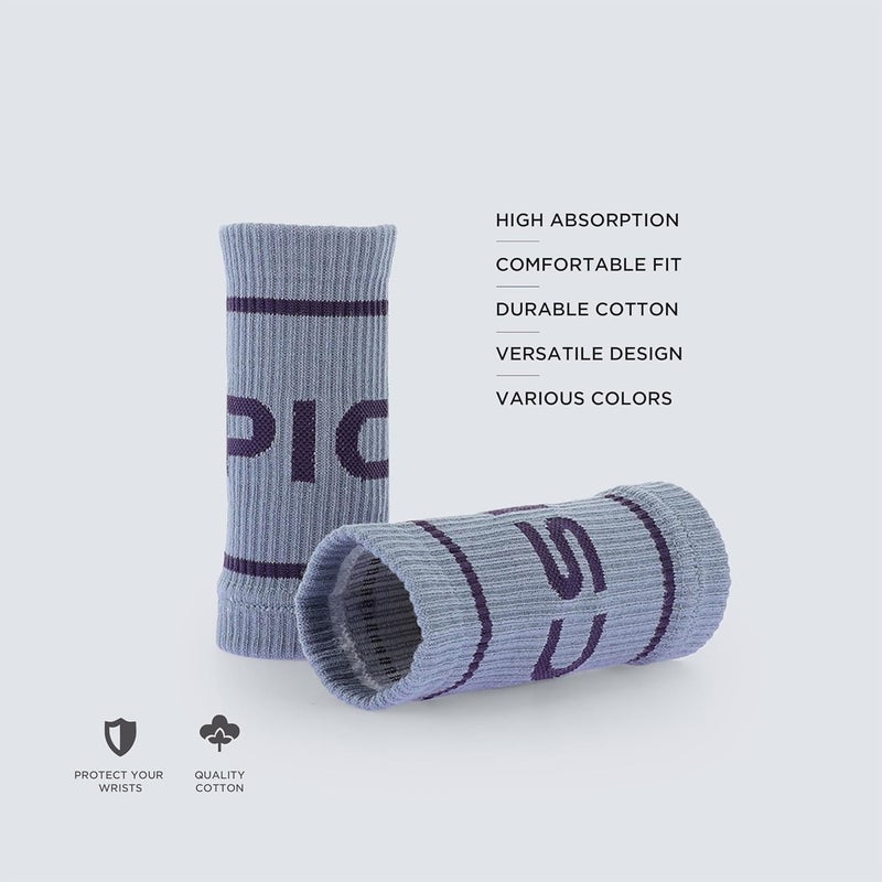 PICSIL - Cotton Sports Wristbands | Absorbent and Breathable | Ideal for Gym, Cross Training, Running and Tennis | Use with Grips | Unisex Design | - Image 2